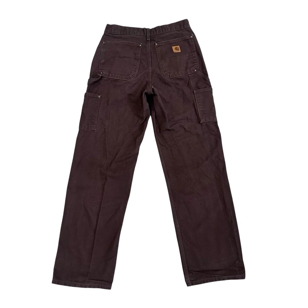 Carhartt Pants Mens 31 x 32 Brown Duck Dungaree Double Knee Workwear B136 DKB - Picture 2 of 10